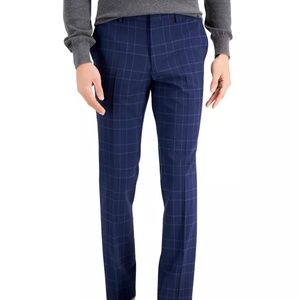 Hugo Hugo Boss Men's Slim-Fit Open Blue Windowpane Plaid Suit Pants